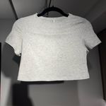 SKIMS  Cotton Jersey Super Cropped T Shirt - Light Heather Grey Photo 3