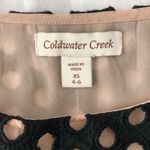 Coldwater Creek New Circle Eyelet Top Black Embroidered Overlay With Nude Lining Photo 10