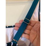 Cupshe  Crisscross Back Scoop Neck Striped Bikini Top Teal Green Women's Large Photo 3