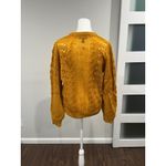 Jessica Simpson  Mustard Yellow Cable Knit Lace Sweater Size M Photo 3