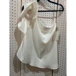 MILK + HONEY White One Shoulder Ruffle Flower Detail Top Size L Photo 2