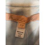 Anthropologie Hutch NEW Blue Satin Hidden Button Shirt XS Petite Photo 5