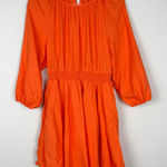 J.Crew Palermo Linen Smocked Waist Mini Dress Long Sleeve Orange Size Small Photo 0