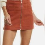 We The Free Free People  Burnt Orange Rust Virgo Zip Mini Skirt Size 27 Photo 0