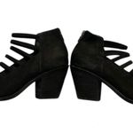 Eileen Fisher James Strappy Nubuck Leather Peep Toe Heels, Black Photo 5