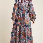 Maeve for Anthropologie Annabella Floral Print Long Sleeve V-Neck Maxi Dress 14 Photo 1