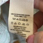 Free People  Rolling Hills Green & White Bell Sleeve V-Neck Blouse with Keyhole Photo 7