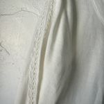 Sundance  Henley Shirt Womens Small White Crochet Lace Sleeve‎ Cottage Boho Top Photo 4