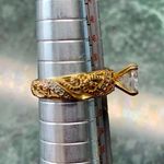 White Quartz Round Cut Ring Solid Sterling Silver Gold Plated Size 6 Photo 7