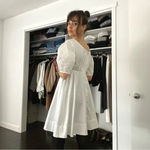 Madeinam Poplin Corset Babydoll Mini Dress White Size 1 Photo 4