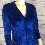 Handmade Vintage 70's crushed velvet colbat blue coat dress lined size small Photo 3