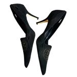 Anne Klein NEW AK  Mckee Black Nubuck Crystal Accented Pointed Toe Pumps Size 9 M Photo 4
