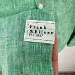 Frank & Eileen  Light Green 100% Linen V Neck Button Down Shirt Women's Size L Photo 6