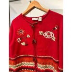Madison Studio Lambswool‎ Cardigan Size Extra Small Red Photo 1
