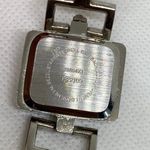 Women watch silver tone 25mm case quartz analog link bracelet size 6.5” running Photo 5