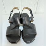 Naturalizer  Black Leather Wedge Sandals Photo 3