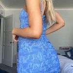 mesh strappy mini dress blue snake print Photo 1