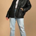Free People Dolman Quilted Jacket Black Leather Photo 4