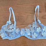 SheIn NWOT  sheer balconette bra with appliqué baby blue flowers Photo 1