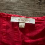 Skies Are Blue  Womens Red Short Sleeve Pleated Blouse Size Small Photo 2