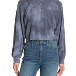 Abound  Women's Tie Dye Half Zip Long Sleeve Cropped Sweatshirts Blue Size L, NWT Photo 0