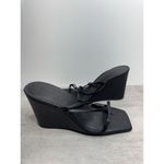 Open Edit  Wedge Sandals Size 9 Black Open Square Toe Photo 3