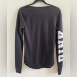 PINK - Victoria's Secret Victoria’s Secret Pink Black Henley Waffle Knit Sleep Shirt Size Large Photo 6