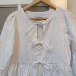 Lake Pajama Poplin Triple Tie Dress XXS NWOT White Photo 2