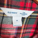 Old Navy  White, Green & Red Plaid Flannel Tunic The Boyfriend Shirt Size Medium Photo 4