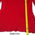 Venus  Cherry Red Eyelet Detail Ribbed Long Sleeve Holiday Party Sexy Going Out M Photo 7