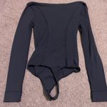 Free People thermal one piece thong style bodysuit black buttons size small Photo 4