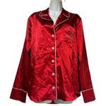 Show Me Your Mumu Red Naughty Embroidered Button Up long Sleeve Pajama Top XS Photo 0