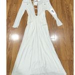 Isabel Marant White Bride Viscose Jadessi long sleeve Midi Dress sz FR 34 (US 2) Photo 6