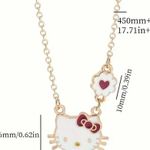 Hello Kitty  Golden-Tone Necklace with Heart & Flower Charms Photo 1