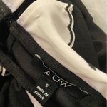 NWT AUW Size S Black Puff Short Sleeve White Eyelet Lace Collar Top Keyhole Back Photo 9