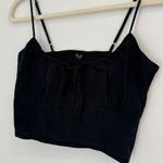 Brandy Melville Black Linen Crop Tank Photo 0