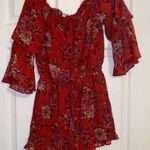 American Eagle  Red Floral Medium Romper  Photo 1