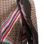 New York And Company Asymmetrical Red and White Blouse Photo 6