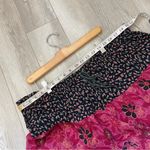 Vintage Patchwork Skirt floral tiered womens Pink (large) bohemian hippie summer Photo 2