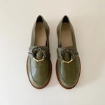 Schutz Rhino Leather Loafer Flats in Military Green NWOB Size 8.5 Retail $178 Photo 1