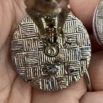 J Brand Vintage Pink Moonglow Thermostat Basket Weave Clip-on 1" Earrings Photo 11