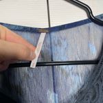 Free People Womens Sheer Lace Floral Blouse Blue Lagenlook Size Small Photo 1