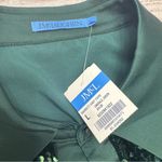J. McLaughlin Barrett Sequin Shirt Emerald Green Velvet Satin Size Large NEW Photo 12