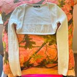 ZARA  white ribbed long sleeve bolero shrug crop top  Photo 1