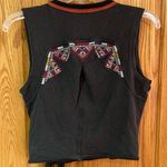 Free People  Around the World Wrap Front Embroidered Tank‎ Top in Black Combo XS Photo 11