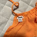 Garage  Orange Halter Top Tie Ruched Crop Photo 1