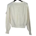 J.Crew  Wool Blend Cable Knit Relaxed Fit Long Sleeve Crew Neck Sweater XS Cream Photo 10