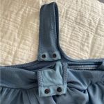 Free People  Turnt Sheen Long Sleeve Slinky Bodysuit in Blue Metal Size S Photo 6