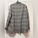 ALLSAINTS Size 8 Black & Cream Viscose Plaid Double Breast Oversized Blazer Photo 3