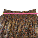 Free People Bubble In Mini Skirt. Tiered metallic Smocked Waist Floral Bronze L Photo 4